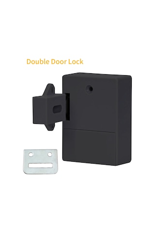 Akıllı Sensörlü Dolap Kilidi Yapışkan Gizli Çekmece Kilidi Ayakkabı Dolabı Gardırop Banyo İndüktif Dijital Kilit Çift Açılan Kapı İçin Siyah T3