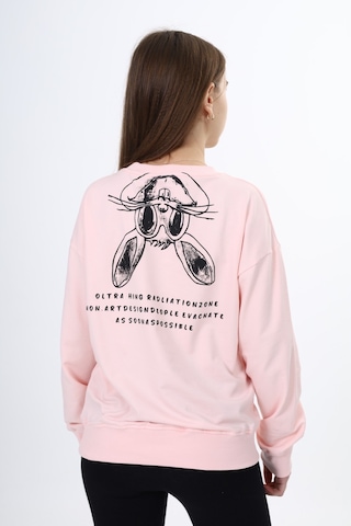 Toontoy Kids Toontoy Kız Çocuk Baskılı Sweatshirt Pudra