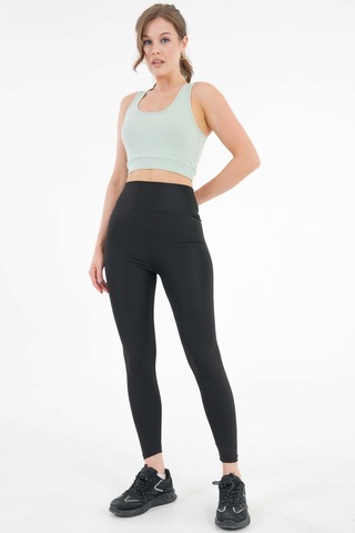 Mint U Yaka Beli Lastikli Fitilli Toparlayıcı Örme Crop Büstiyer Mint