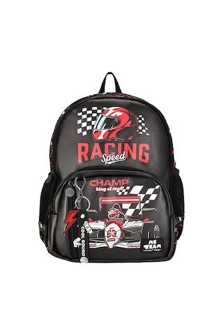 Racing Siyah Okul Çantası Siyah