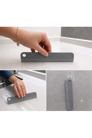 Mutfak Ve Banyo Tezgah Silecek, Esnek Silikon, Vantuz Askılı, Çok Amaçlı Kullanım, Gri Oto Ve Ev Pencere Cam Çekp Diğer