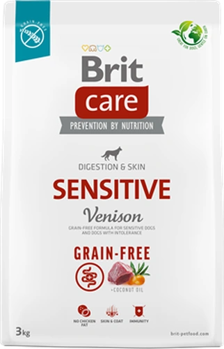 Brit Care Sindirim Sistemi, Gıda İntoleransı Ve Deri Hassasiyetine Sahip Köpekler İçin, Tahılsız, Geyik Etli Kuru Mama 3 Kg