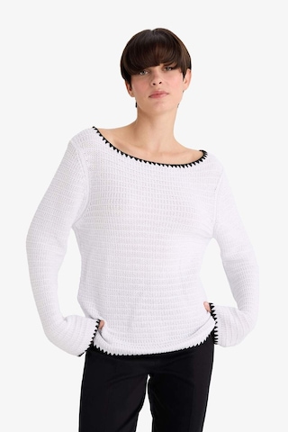 Defacto Regular Fit Kayık Yaka Ajurlu Triko Kazak G3316ax25auer105 Ekru-er105