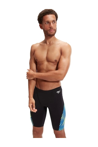 Speedo Allover Digital V-cut Jam-mer Erkek Yüzücü Mayosu Siyah-mavi Siyah