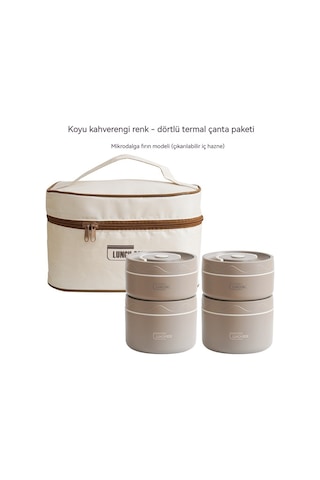 Airron Eternal Luck Paslanmaz Çelik 4 Katlı Yalıtımlı Gıda Saklama Kutusu Beyaz