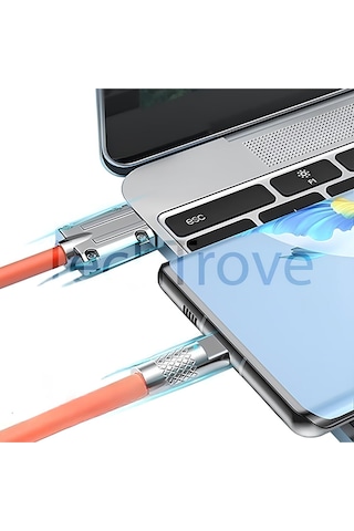120w Usb To Type-c Yassı Kırılmaz Ezilmez 100cm Şarj Kablosu
