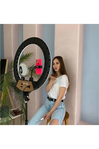 Lamia Ringlight Led Işıkhalkası 14 Inç Profesyonel Influencer Işığı 210 Cm Monopod Laxersunset X-14