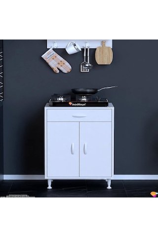 Modilayn Doqu M Set Ocak Altı Dolap 60x88x48 Cm Ölçülerinde 2 Kapaklı Ve 1 Gözlü Tüp Bölmelidir Beyaz