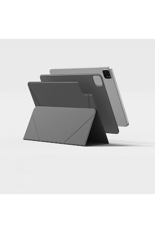 Apple Uyumlu iPad Air 13 2024 Magnetik Standlı Kılıf Amazingthing Matte Pro Mag Folio Siyah