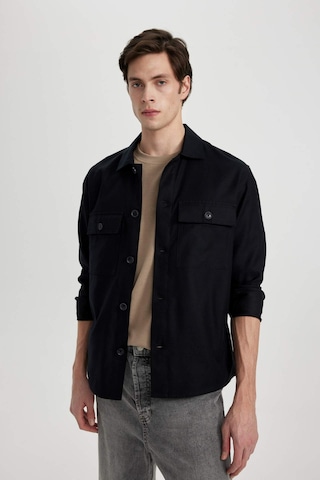 DeFacto Relax Fit Polo Yaka Cep Detaylı Gömlek Ceket B3903AX24SPBK81