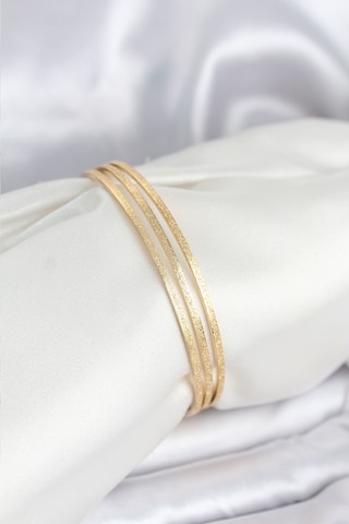 Zarif Bilekler İçin Golden Çelik Simli Ajda 65mm Kadın Bileklik Gri