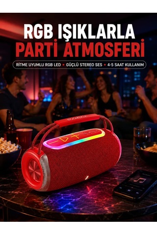 20w Güçlü Ses Çift Sürücülü Rgb Led Işıklı Bluetooth 5. 3 Hoparlör