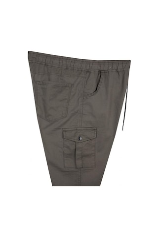 Kargo Cepli Büyük Beden Likralı Jogger Pantolon Toprak
