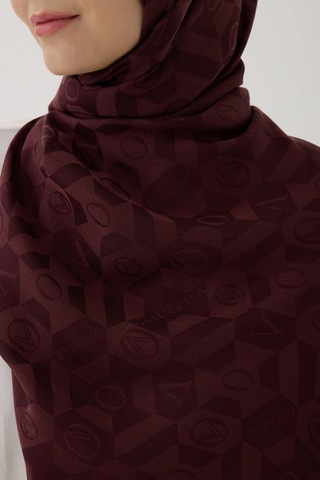 Valentino Orlandi Logo Serisi Monogram Şal - 06244 Bordo