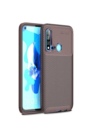 Huawei P20 Lite 2019 Kılıf Zore Negro Silikon Kapak Kahverengi