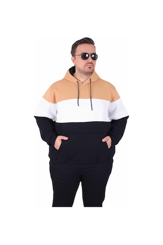 Moc Grande Mocgrande Büyük Beden Kapüşonlu 3ip Sweat Mg 25725 Taba Taba
