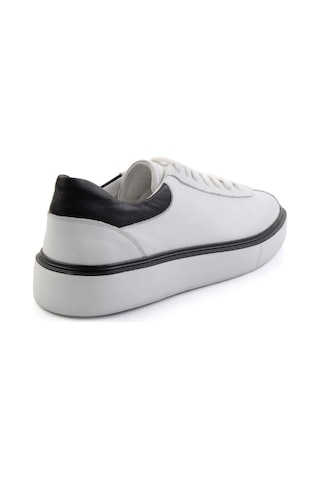 Bambi Beyaz Hakiki Deri Erkek Sneaker E01087115103 Beyaz