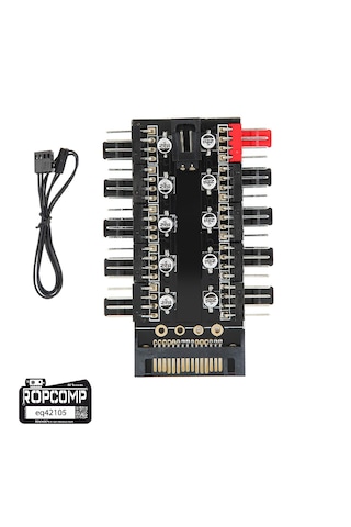 Ropcomp 10 Port Fan Power Hub Sata Güçlü Pwm Switch Çoklayıcı