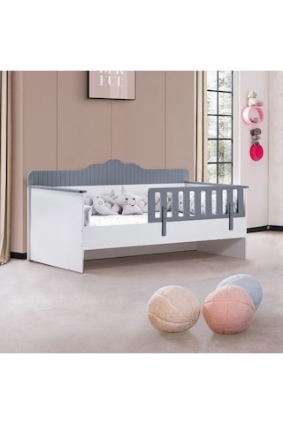 Karyola, Flower Montessori Karyola - Antrasit + 1 Adet Comfort Yatak