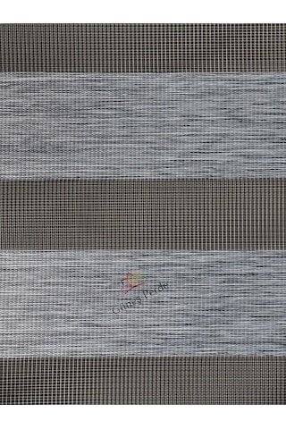 Bambu Gri Stor Zebra Perde Etek Dilimli Alüminyum Kasa Gri 100 x 200