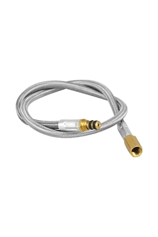 Symbee Kamp Isıtkısı Uzatma Hortumu 44cm - Kauçuk & 43 Çelik Tel Malzeme - Kullanıma Pratik Gümüş
