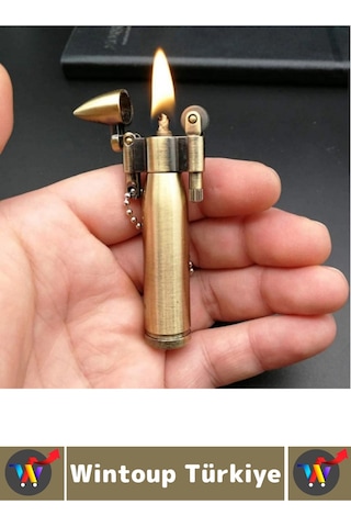 Wintoup Dekoratif Hediyelik Retro Vintage Koleksiyon Anahtarlık Kolye Ucu Kullanım Şık Kurşun Tasarım Çakmak