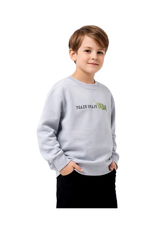 Baglan Erkek Çocuk Önü Arkası Baskılı Sweatshirt Bgl-st05239 Gri