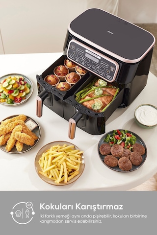 Karaca Air Pro Cook Duo Tandır XXXL 4+4 Litre Airfryer Fritöz 8 Kişilik