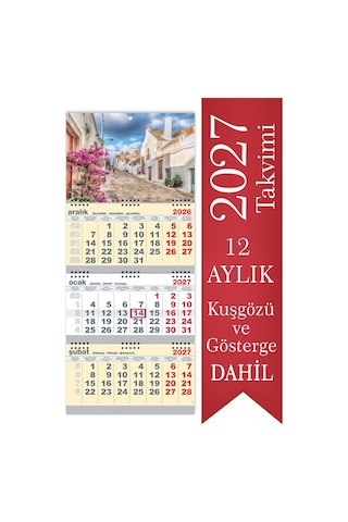 2027 Büyük Boy Gemici Takvimi Denizci Duvar Takvimi Sarı Renk