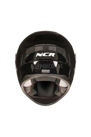 NCR M70 Rapid Ece Belgeli Kapalı Motosiklet Kaskı Parlak Siyah