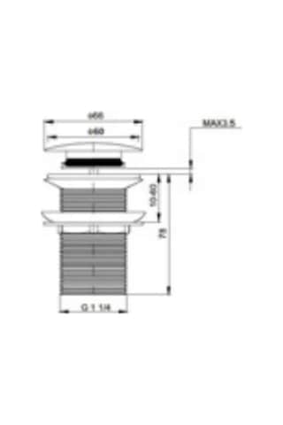 Bocchi Krom Lavabo Süzgeçi Su Taşma Deliksiz 6190-0001 Üst Grup