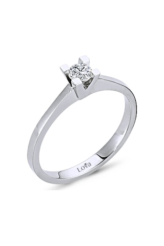 Lova D Renk 0,16 Karat Pırlanta Tektaş Yüzük - 1030013