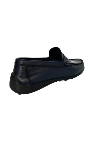 Kemal Tanca 887 2556 Erkrk Hakiki Deri Loafer Ayakkabı Lacivert