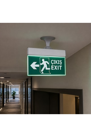 Cata Ct-9165 3w Şarjlı Led Exit Acil Çıkış Armatürü Sol Yön Oklu 3 Saat Çıkış Tabelası