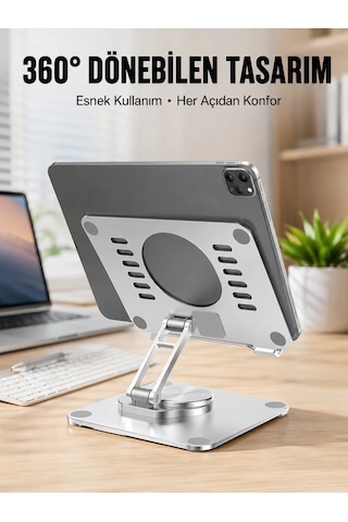 Northcity Çift Eksenli Ayarlanabilir Tablet Standı - Ergonomik Ve Dayanıklı Masaüstü Aksesuarı