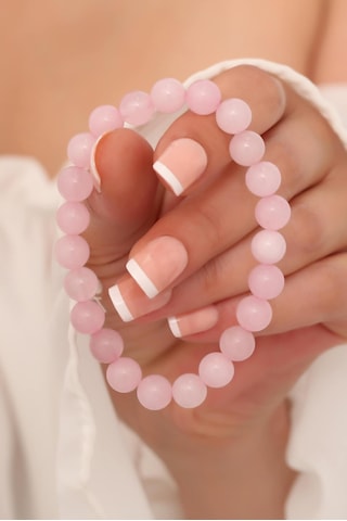 Pembe Kuvars Taşı Bileklik Pembe