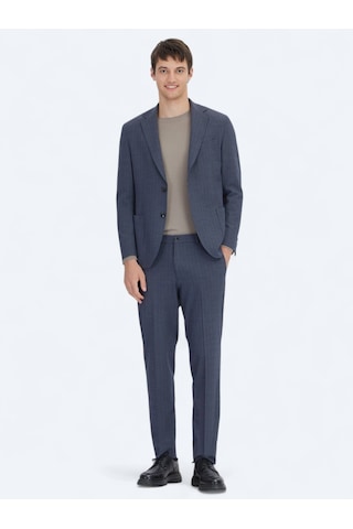 Kip Açık Lacivert Çizgili Modern Fit Takım Elbise Açık Lacivert