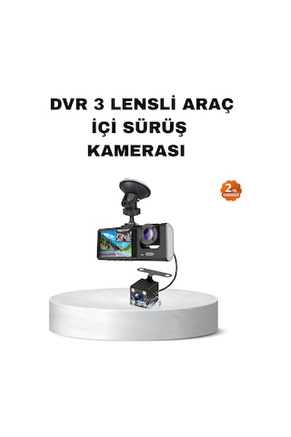Üç Kameralı Araç İçi Kayıt Sistemi Full Hd Gece Görüşlü Ve G-sensör Destekli
