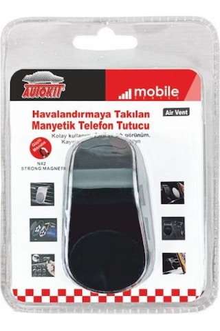 Autokit Üniversal Manyetik Havalandırmaya Takılan Araç İçi Telefon Tutucu Karışık Renk