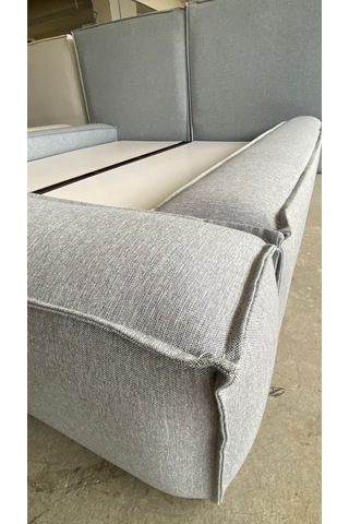 Most Mollior Bazalı Karyola Gri Keten Kumaş 180x200 Cm. Yatak İçindir