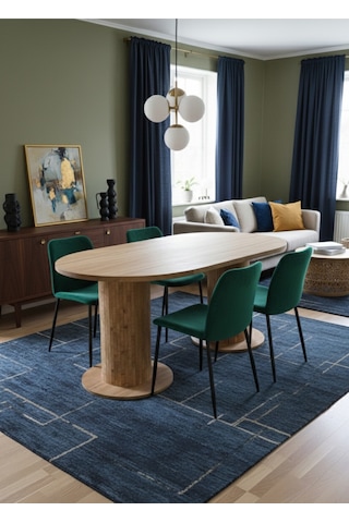 Oslo 180x90x74cm 36mm Kalın Kenarlı Oval Beyaz Sütunlu Yemek Masası Sandalye Yok Sadece Masadır Atlantik Çam