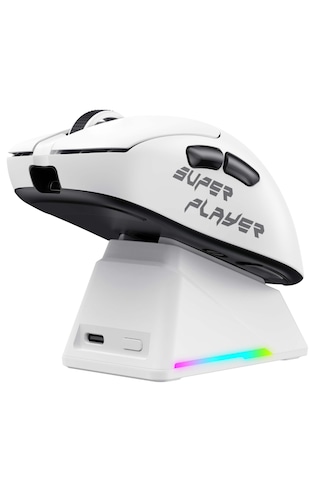 Havit Kraken Starblaze-1 Rgb Kablosuz Gaming Mouse 26000 Dpı, Paw3395, Ekranlı Stant - Beyaz Starblaze-1