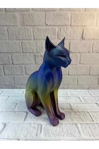 Rainbow Renkli Kedi Biblosu Dekoratif Masa Ve Raf Süsü