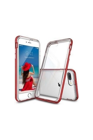 Ringke Frame Apple Uyumlu iPhone 7 Plus İle Çerçeveli Bumper Kılıf Blaze Red