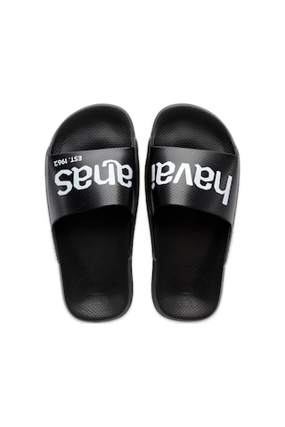 Havaianas 4148124 Slide Classic Logomania Tek Bant Siyah-beyaz Unisex Terlik Siyah-beyaz