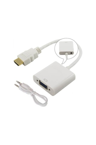 Hdmi To Vga Ses Çevirici Kablo Projeksiyon Notebok Pc  Uydu