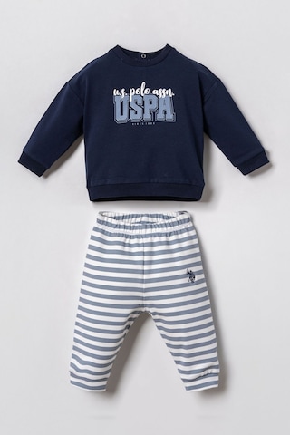 U.S. Polo Assn. Erkek Bebek Baskılı Lacivert Uzun Kol Pijama Takım Usb3162-c-v2 Usb3162-c-v2