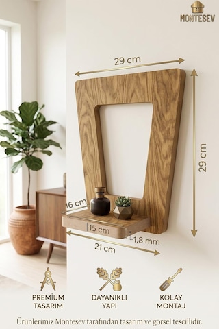 Ahşap Dekoratif Duvar Rafı 2 Li Set Mts-212 Genel