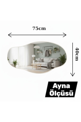Robin Home Asimetrik Aynalı Dresuar 2 Kapaklı Hol Antre Beyaz 80cm No1 Beyaz