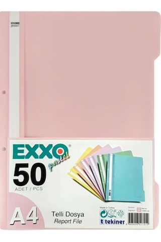 Exxo Pastel Telli Dosya 50'li Paket Şeftali